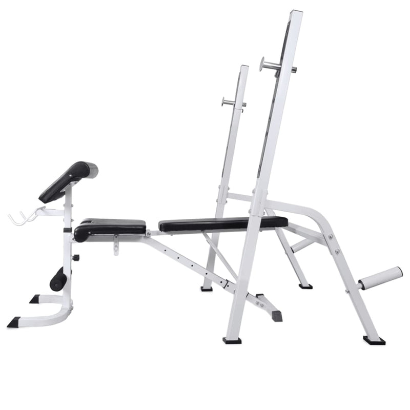 Workout Bench with Weight Rack Barbell and Dumbbell Set 60.5kg