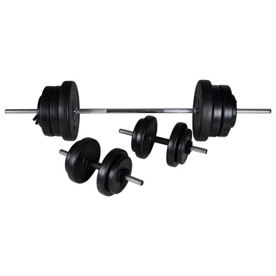 Workout Bench with Weight Rack Barbell and Dumbbell Set 60.5kg