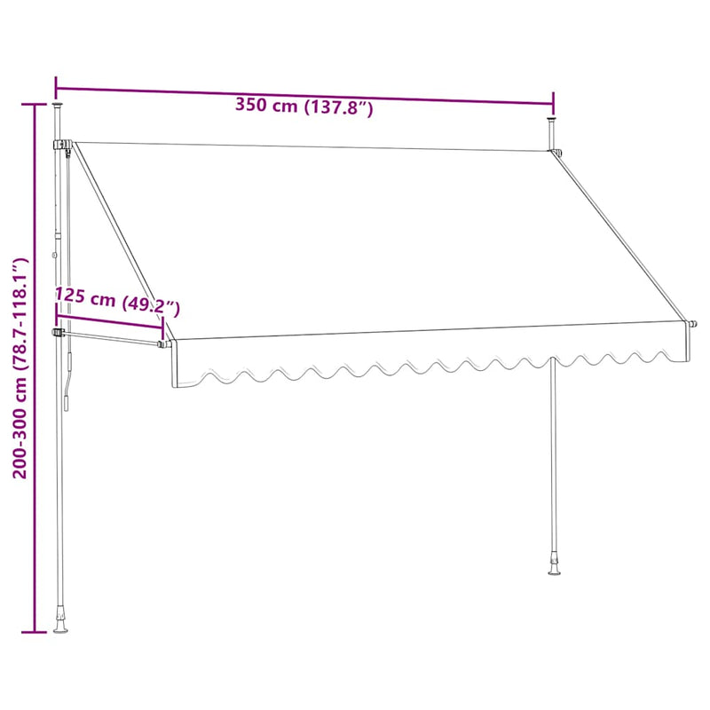 Manual Retractable Awning 350 cm Anthracite