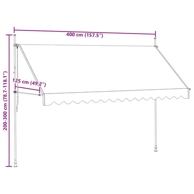 Manual Retractable Awning 400 cm Anthracite