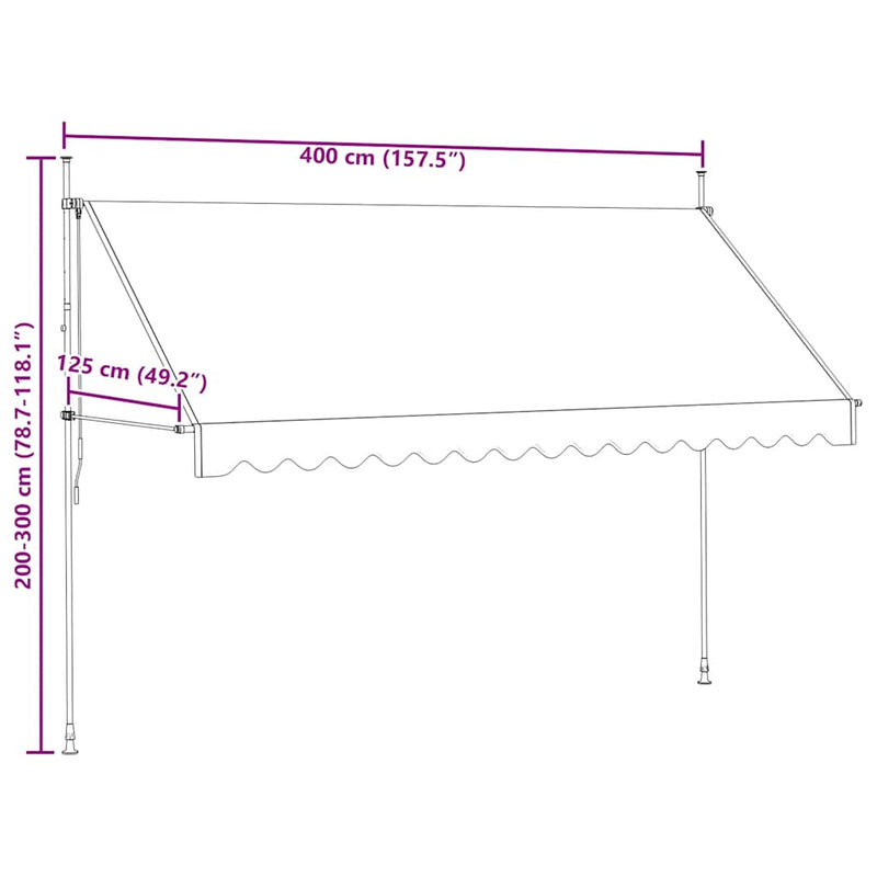 Manual Retractable Awning 400 cm Anthracite