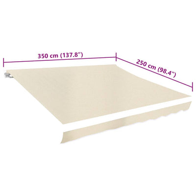 Awning Top Sunshade Canvas Cream 350x250 cm