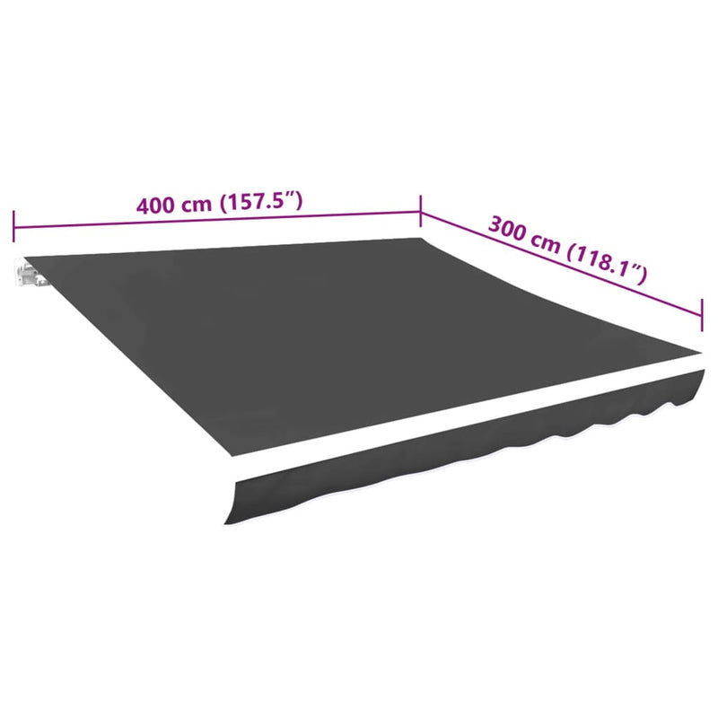 Awning Top Sunshade Canvas Anthracite 400x300 cm