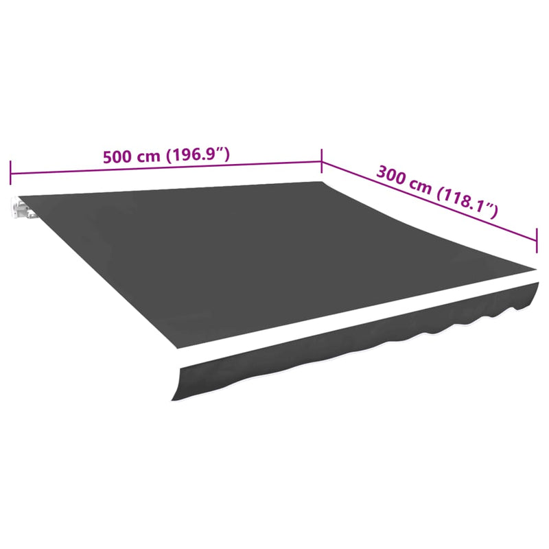 Awning Top Sunshade Canvas Anthracite 500x300 cm