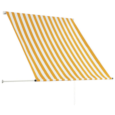 Retractable Awning 150x150 cm Yellow and White