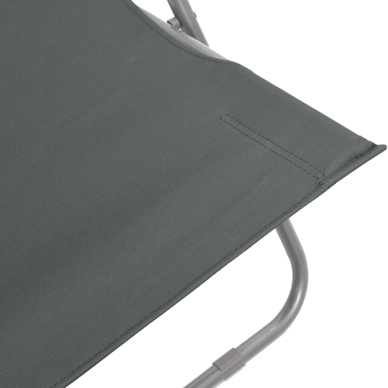 Folding Beach Chairs 2 pcs Steel and Oxford Fabric Grey