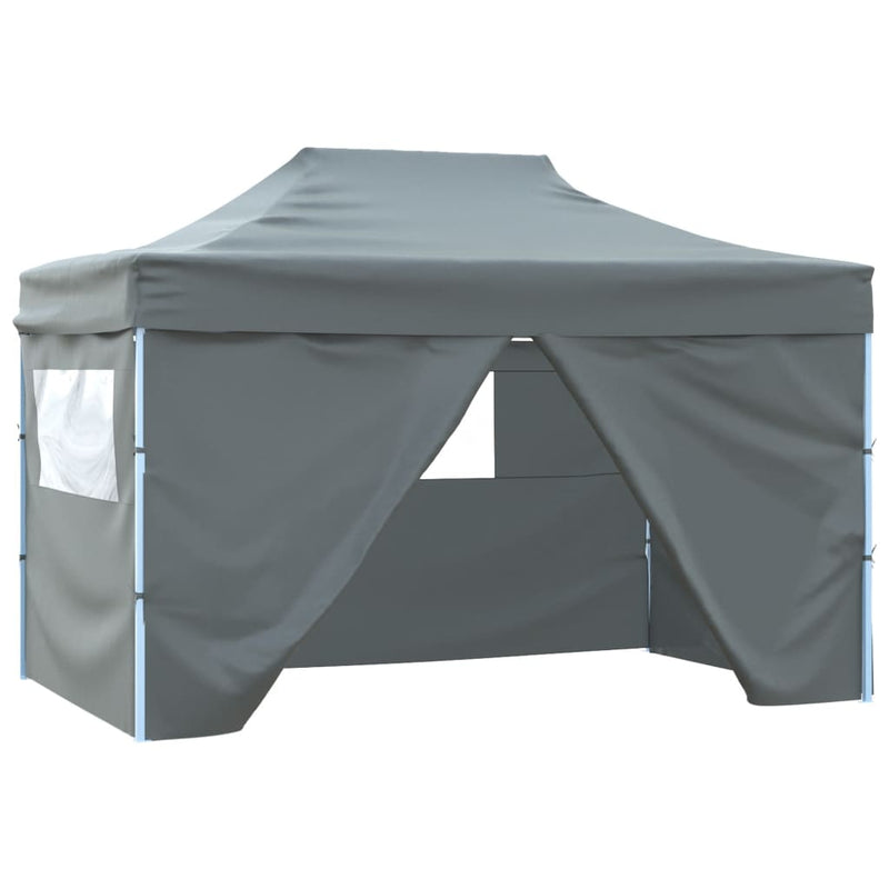 Foldable Tent Pop-Up with 4 Side Walls 3x4.5 m Anthracite