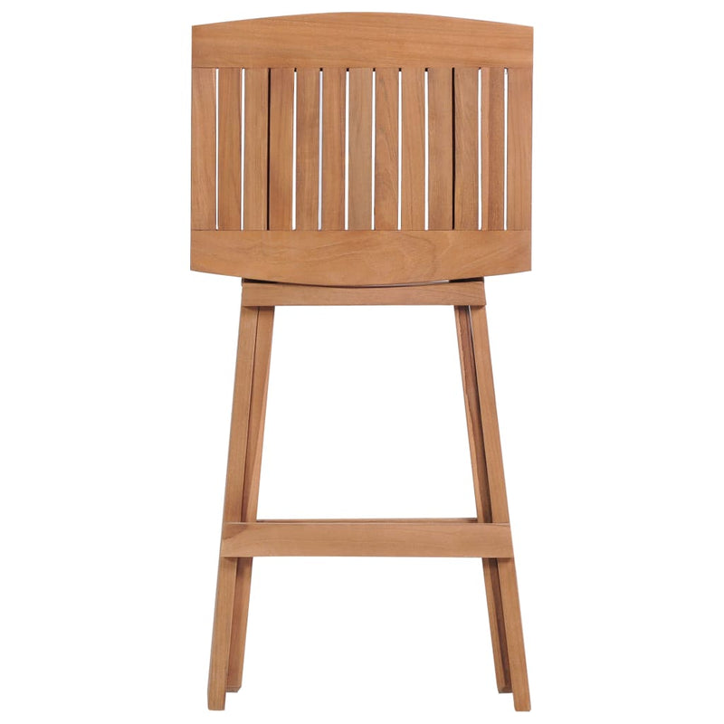 Folding Bar Stools 2 pcs Solid Teak Wood