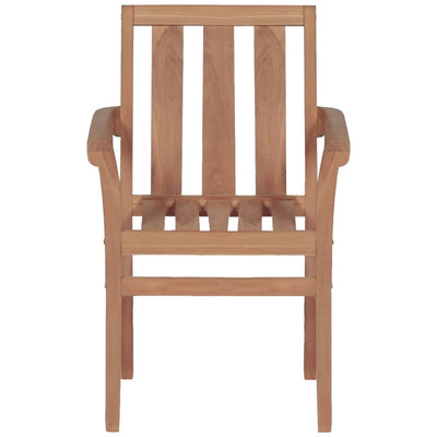 Stacking Garden Chairs 2 pcs Solid Teak Wood