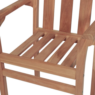 Stacking Garden Chairs 2 pcs Solid Teak Wood