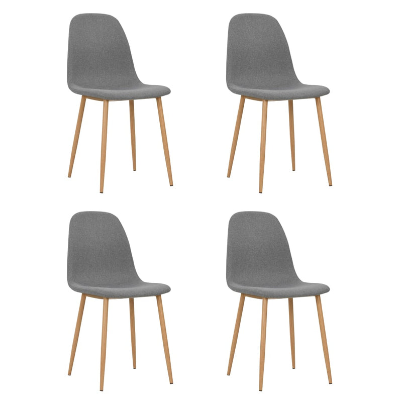 Dining Chairs 4 pcs Light Grey Fabric