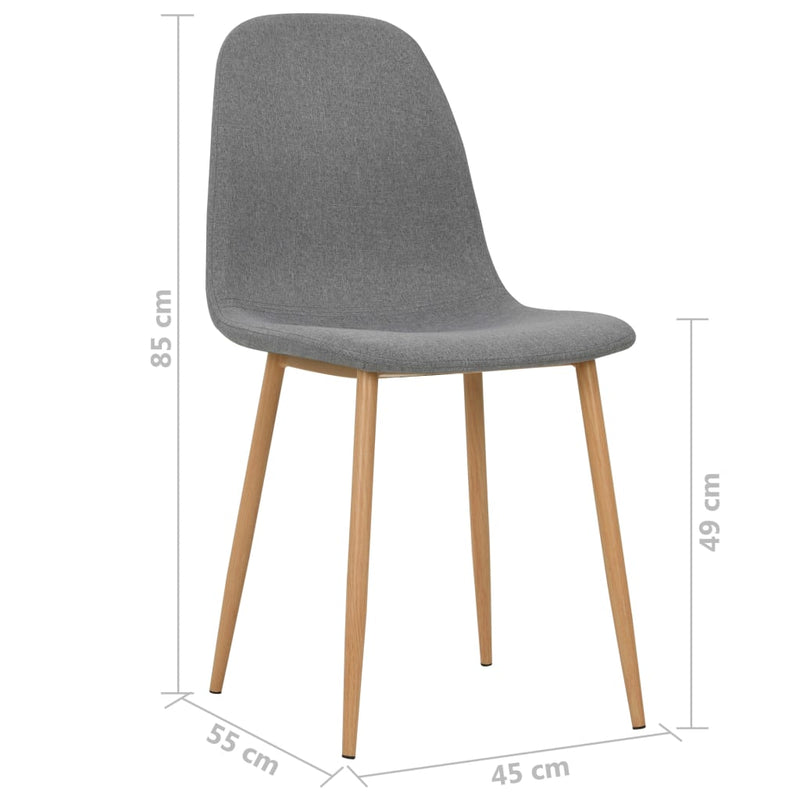 Dining Chairs 4 pcs Light Grey Fabric