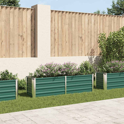 Garden Raised Bed Galvanised Steel 160x40x45 cm Green