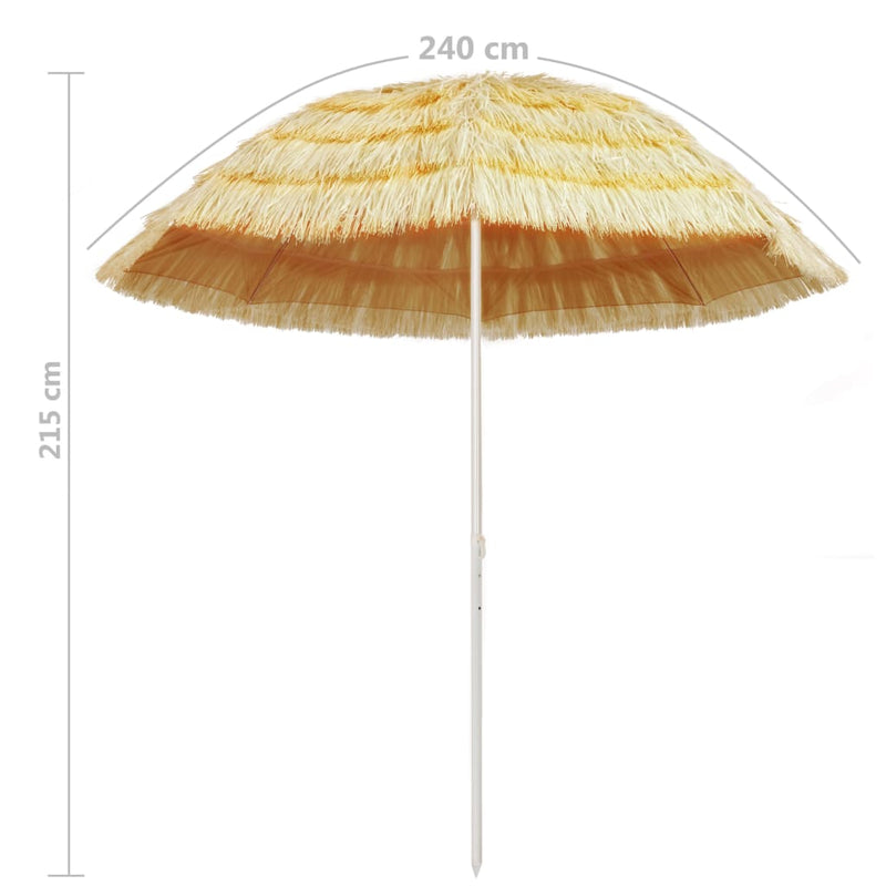 Beach Parasol Natural 240 cm Hawaii Style