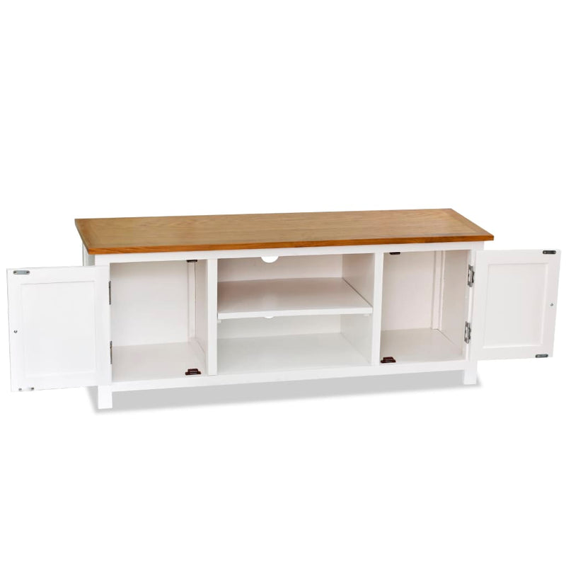 TV Cabinet 120x35x48 cm Solid Oak Wood