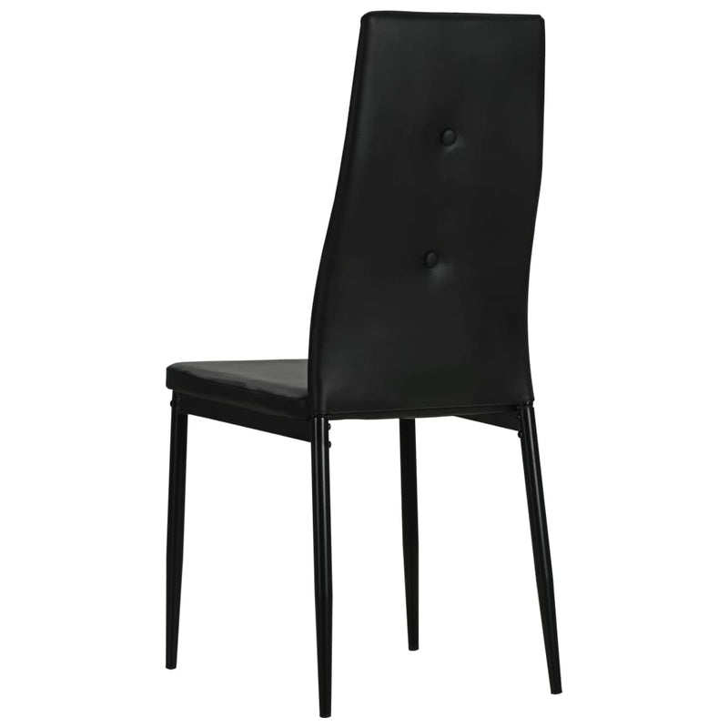 Dining Chairs 6 pcs Black Faux Leather