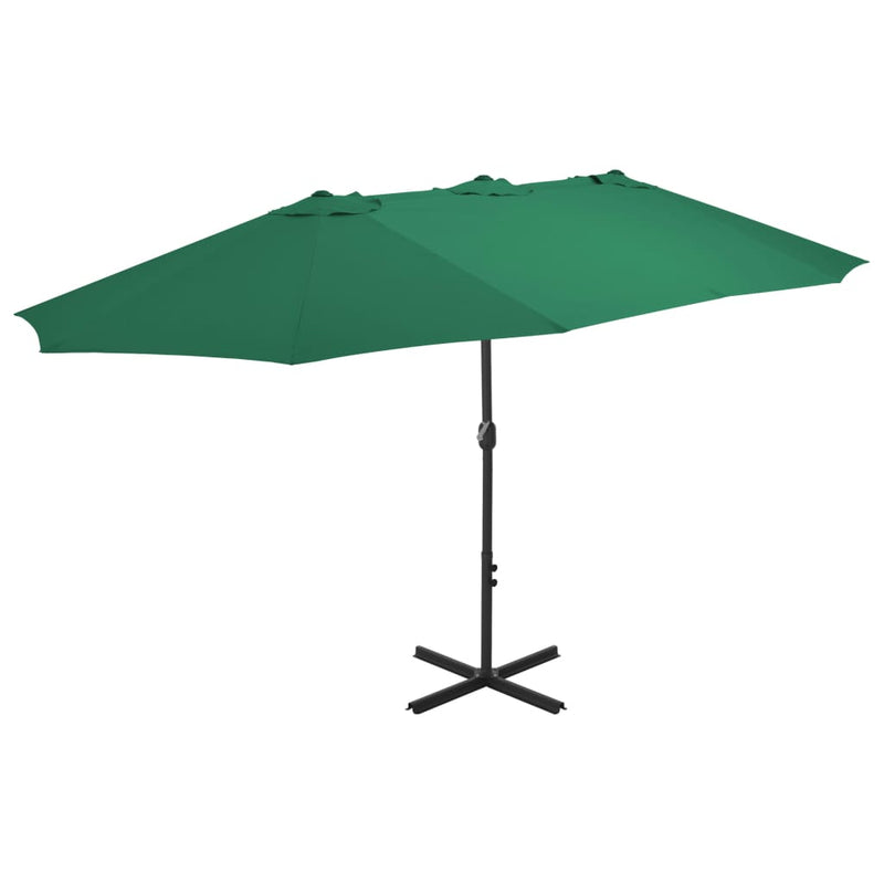 Garden Parasol with Aluminium Pole 460x270 cm Green