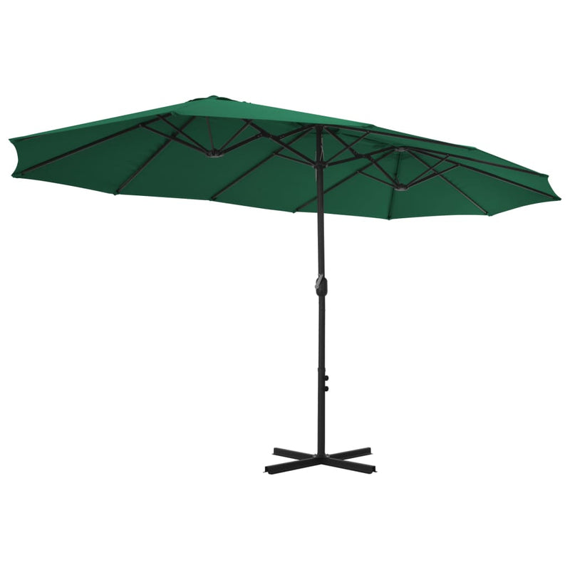 Garden Parasol with Aluminium Pole 460x270 cm Green