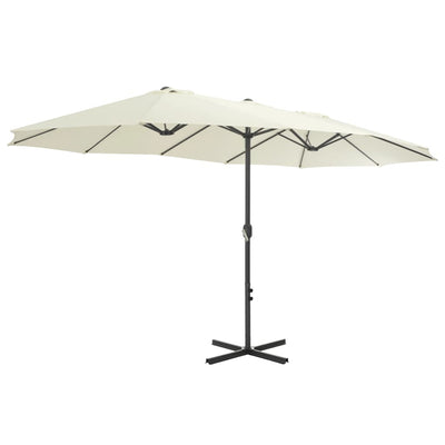 Garden Parasol with Aluminium Pole 460x270 cm Sand