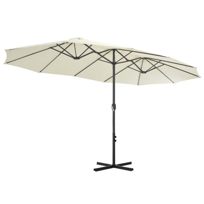 Garden Parasol with Aluminium Pole 460x270 cm Sand