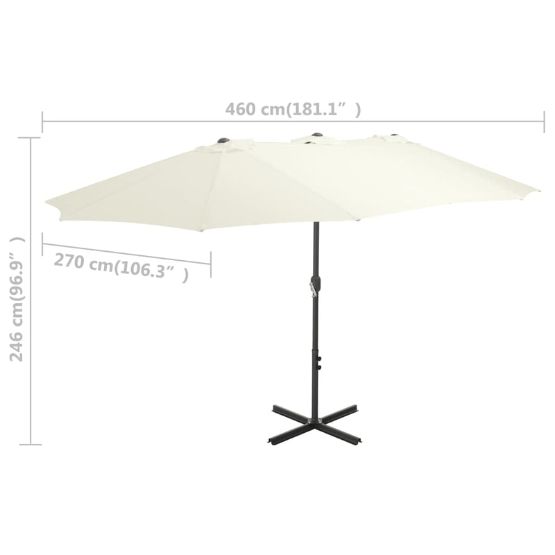 Garden Parasol with Aluminium Pole 460x270 cm Sand