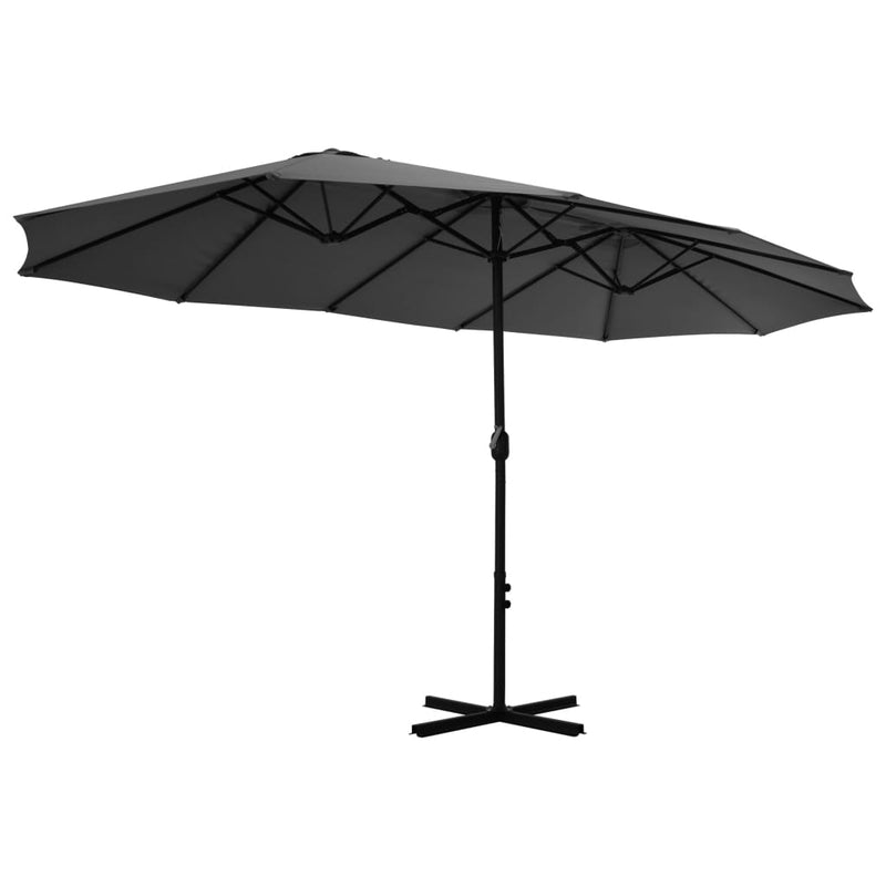 Garden Parasol with Aluminium Pole 460x270 cm Anthracite