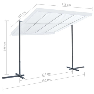 Gazebo with Tiltable Sliding Roof 350x253x196 cm Cream