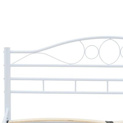 Bed Frame without Mattress White Metal 137x187 cm Double