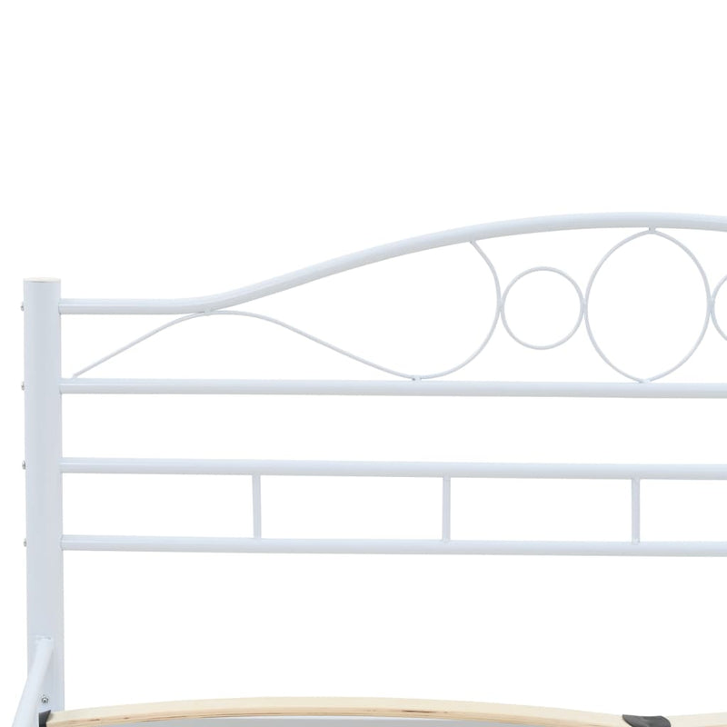 Bed Frame without Mattress White Metal 137x187 cm Double