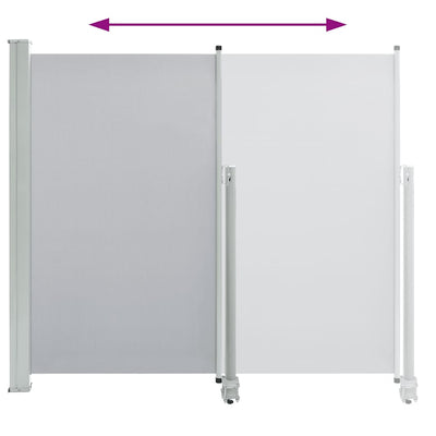 Patio Retractable Side Awning 140 x 300 cm Grey