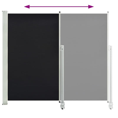Patio Retractable Side Awning 160 x 300 cm Black