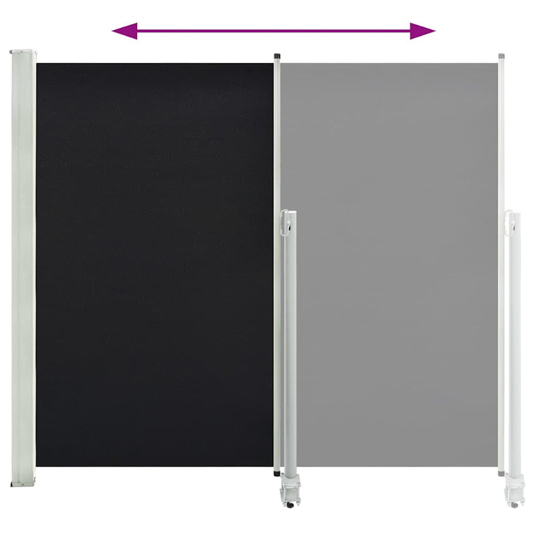 Patio Retractable Side Awning 160 x 300 cm Black