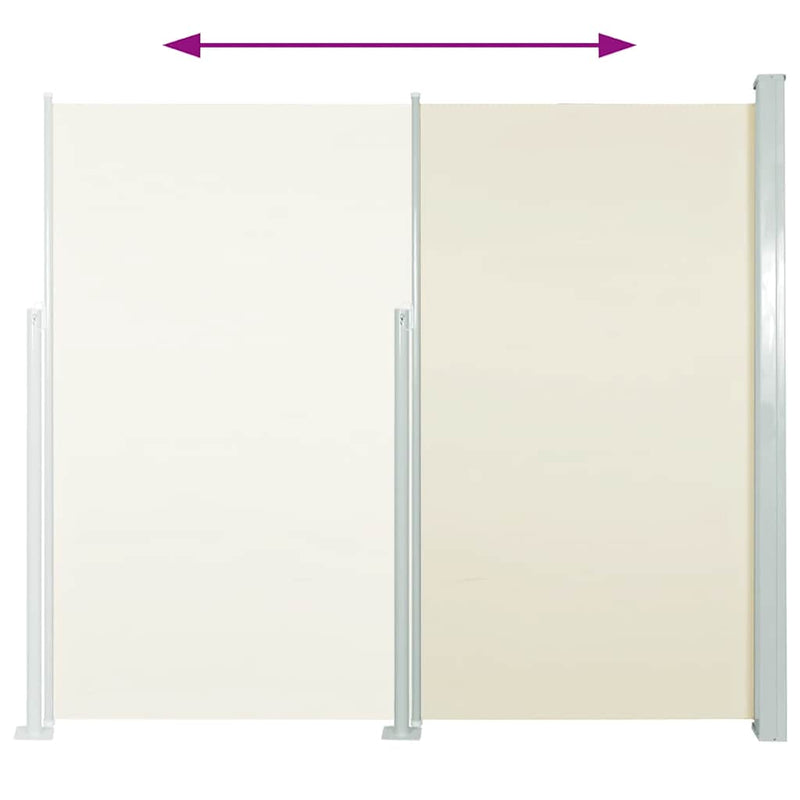 Retractable Side Awning 120 x 300 cm Cream