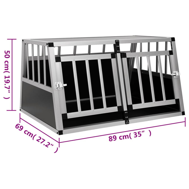 Dog Cage with Double Door 89x69x50 cm