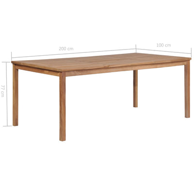 Garden Table 200x100x77 cm Solid Teak Wood