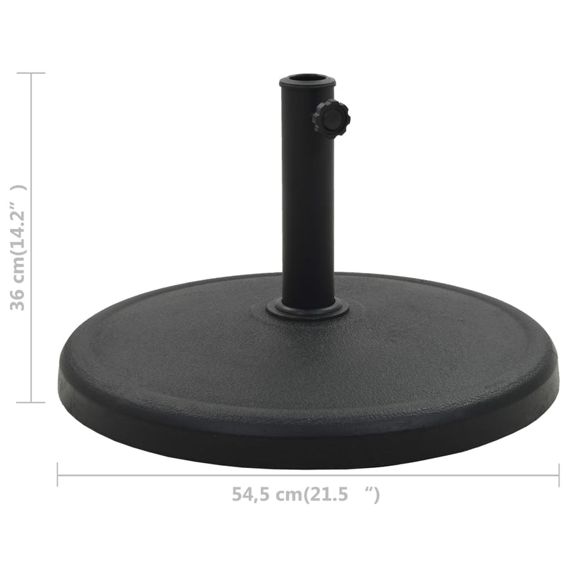 Parasol Base Round Polyresin 19 kg Black