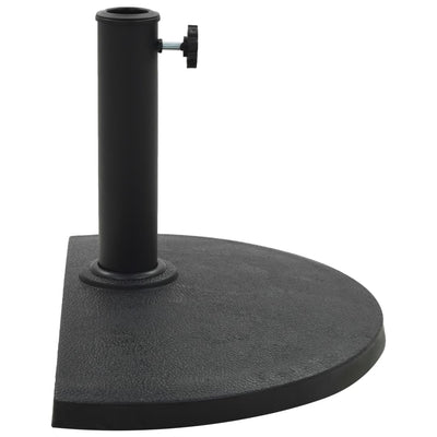 Parasol Base Half Round Polyresin 9 kg Black