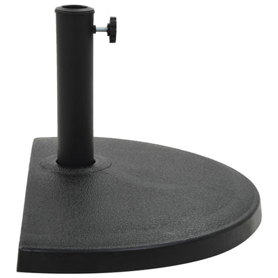 Parasol Base Half Round Polyresin 15 kg Black