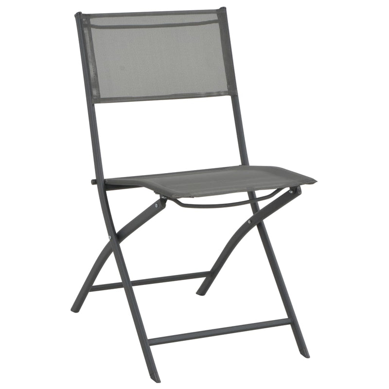 Folding Outdoor Chairs 2 pcs Steel and Textilene