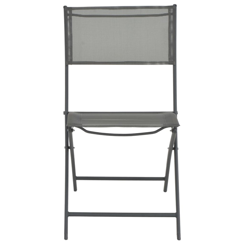 Folding Outdoor Chairs 2 pcs Steel and Textilene