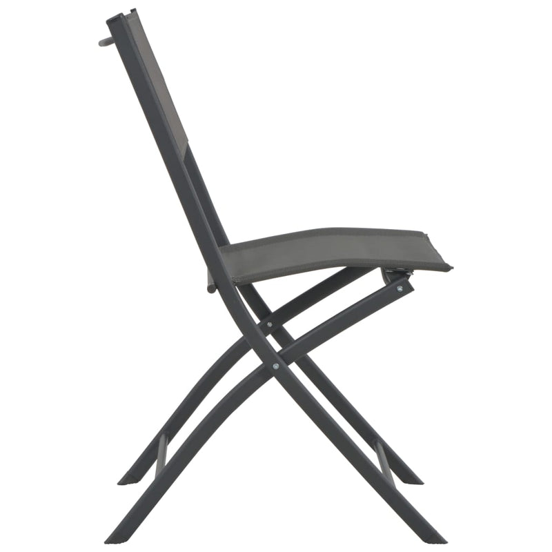 Folding Outdoor Chairs 2 pcs Steel and Textilene