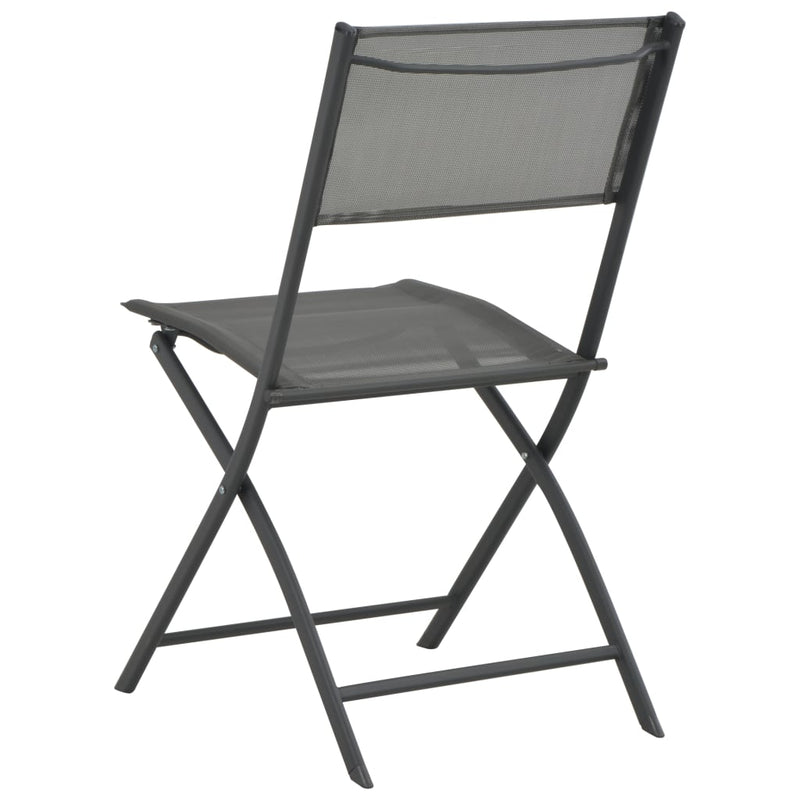 Folding Outdoor Chairs 2 pcs Steel and Textilene