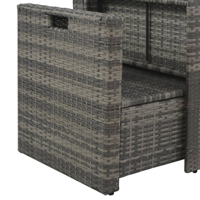 6 Piece Garden Lounge Set with Cushions Poly Rattan Grey