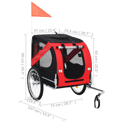 Pet Bike Trailer Red and Black