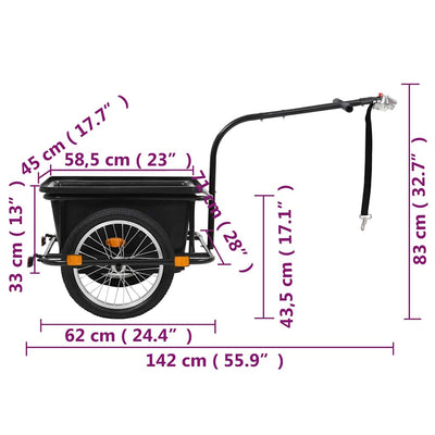 Bike Trailer Black 50 L