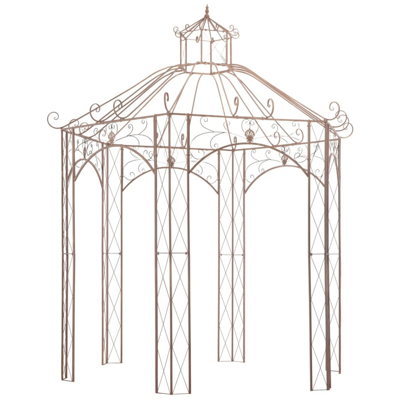 Garden Pavilion Antique Brown 3 m Iron