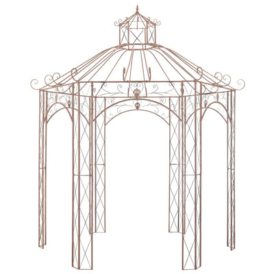 Garden Pavilion Antique Brown 3 m Iron