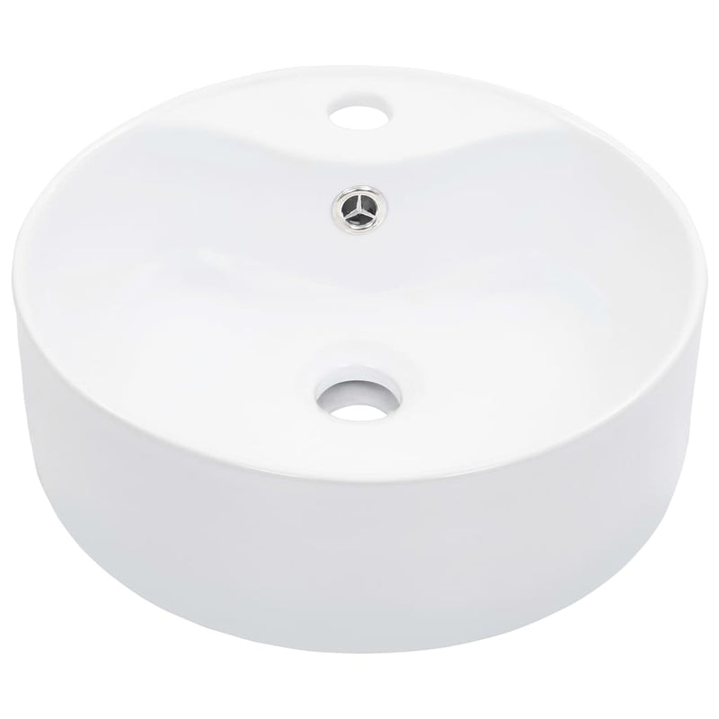 Wash Basin with Overflow 36x13 cm Ceramic White