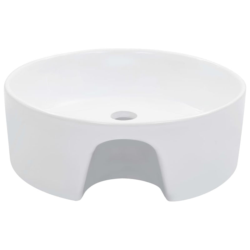 Wash Basin with Overflow 36x13 cm Ceramic White