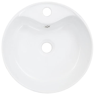 Wash Basin with Overflow 36x13 cm Ceramic White